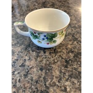 Andrea by Sadek Vineyard teacup only NO SAUCER White Ceramic Gold Rim Accent